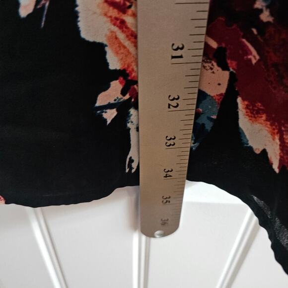 Ava & Viv Floral Blouse Women 3X Black Pink Floral Peasant Career Whimsygoth - Picture 6 of 9